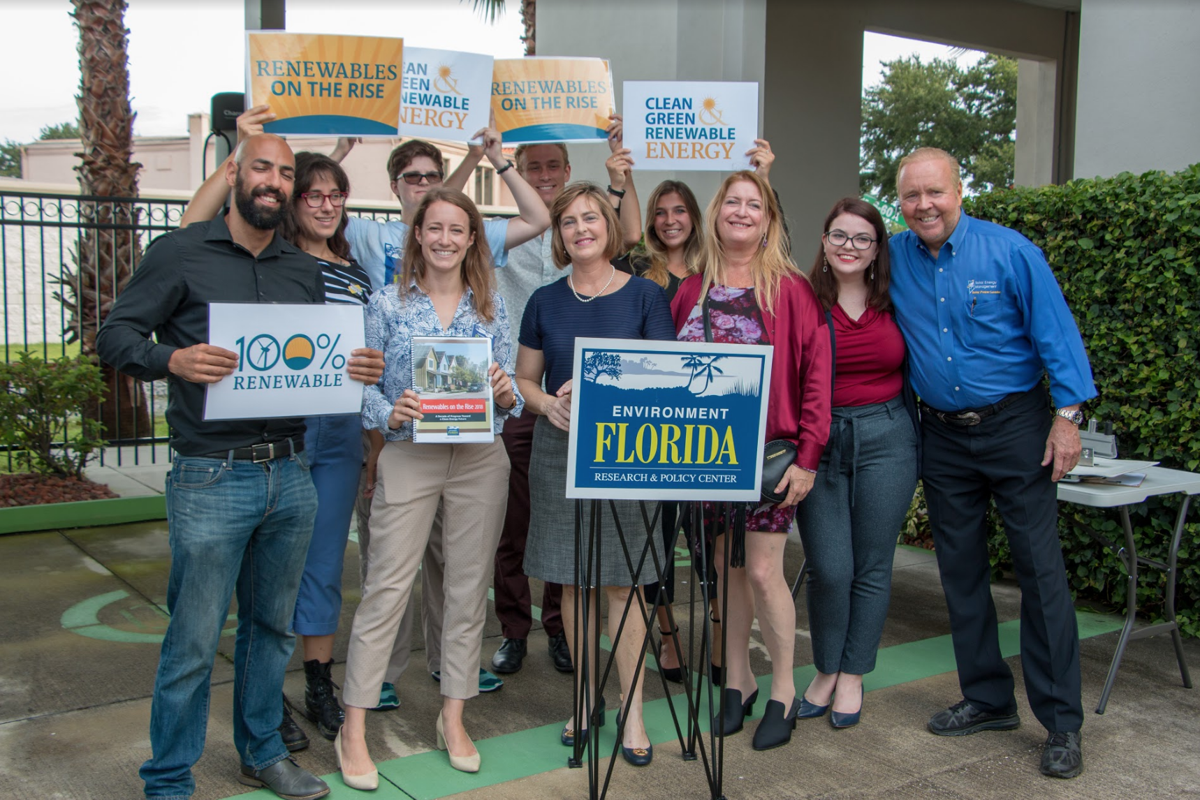 Environment Florida staff and supporters campaigning for renewable energy in the Sunshine State.