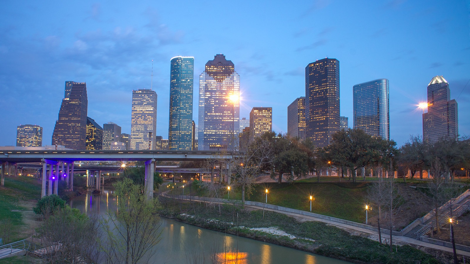 Houston Skyline and Buffalo Bayou