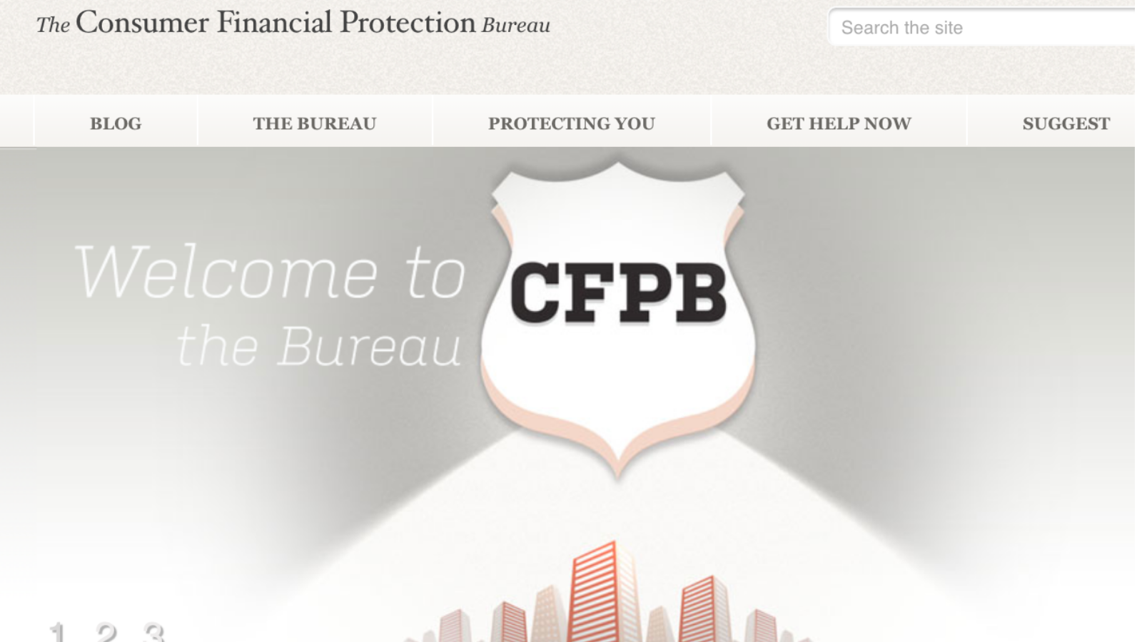 Old CFPB home page 2011