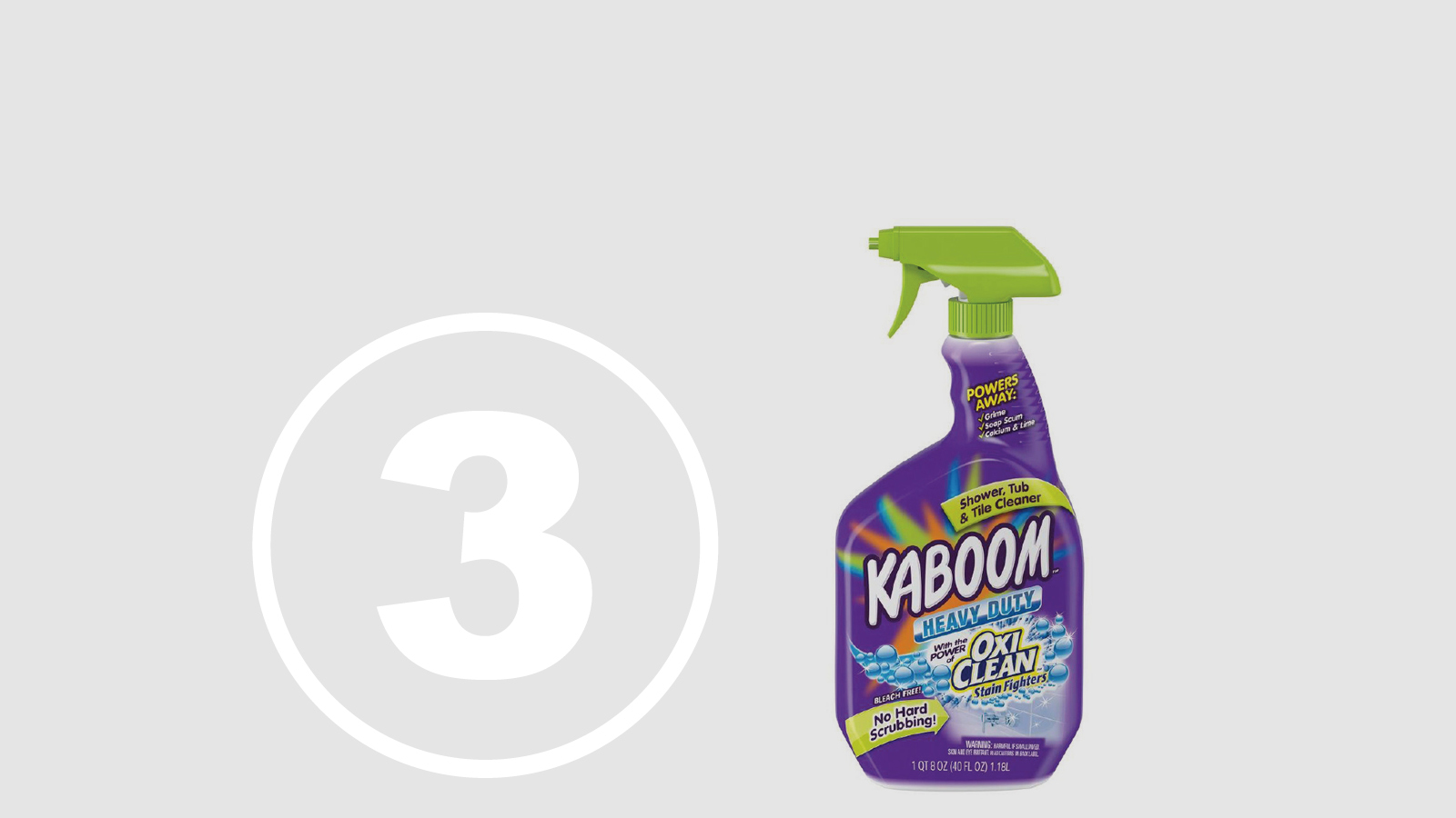 <h5>Top Ten Most Hazardous Products</h5><h4>Kaboom with OxiClean Shower Tub & Tile Cleaner</h4><p>Marketed as a “great cleaner that is safe and friendly to use,” made by Church & Dwight Co.<br />We found <span class=