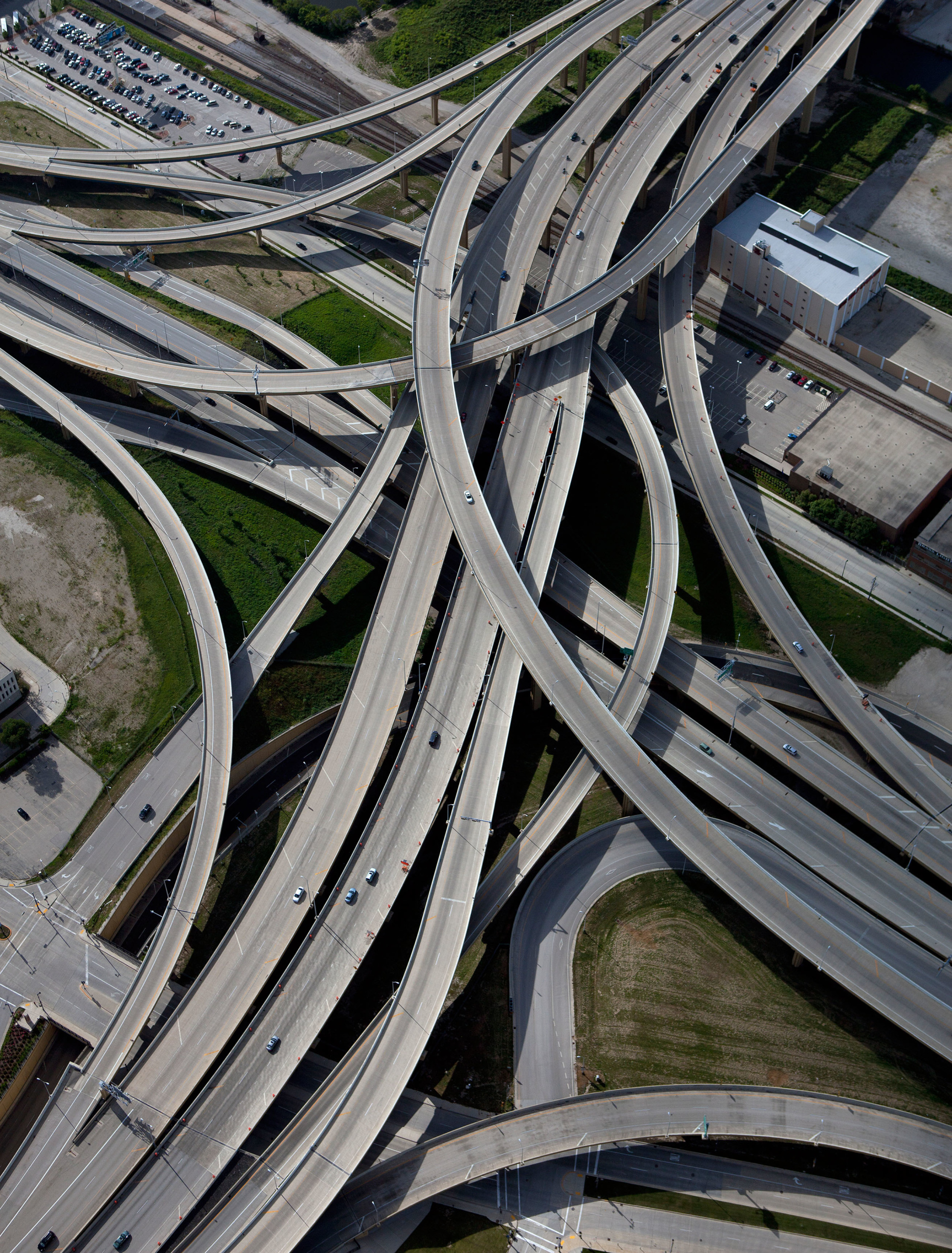 aerial photograph Marquette Freeway Interchange, Milwaukee, Wisconsin
