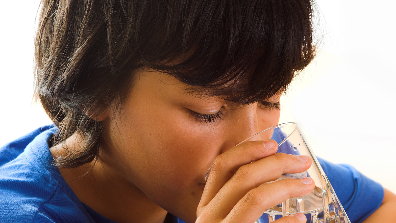 child drinking water