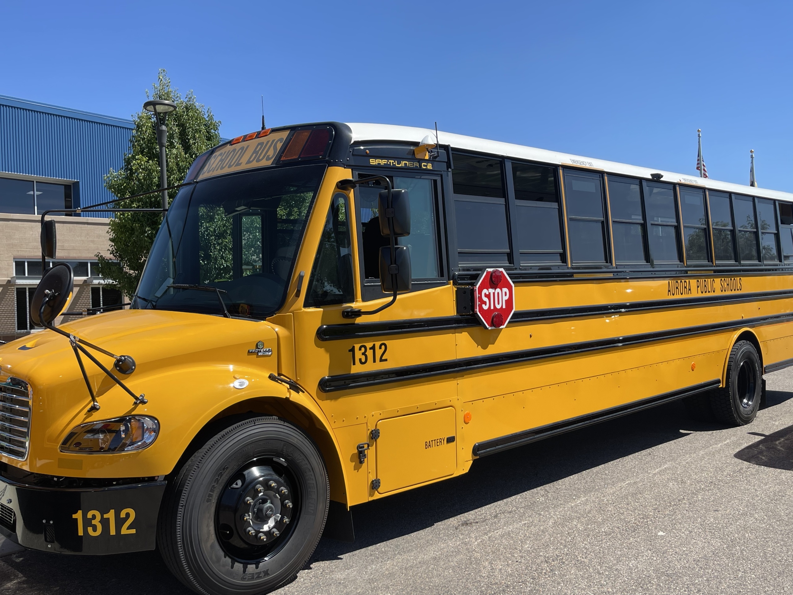 Electric school bus in Colorado