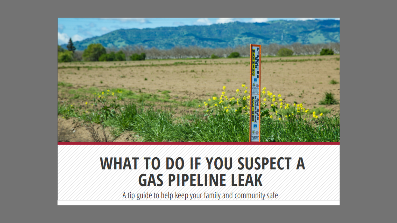 What to do if you suspect a gas leak