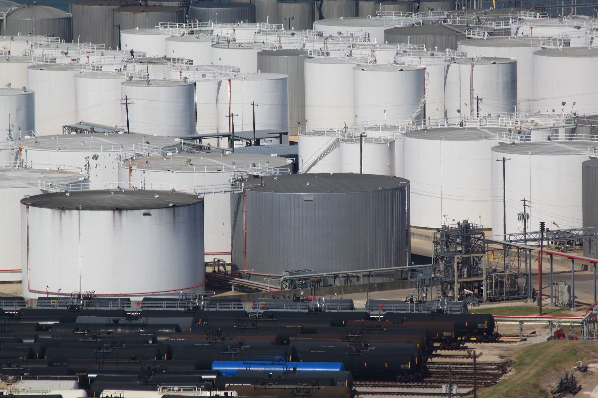petroleum and petrochemical tank farm outside Houston