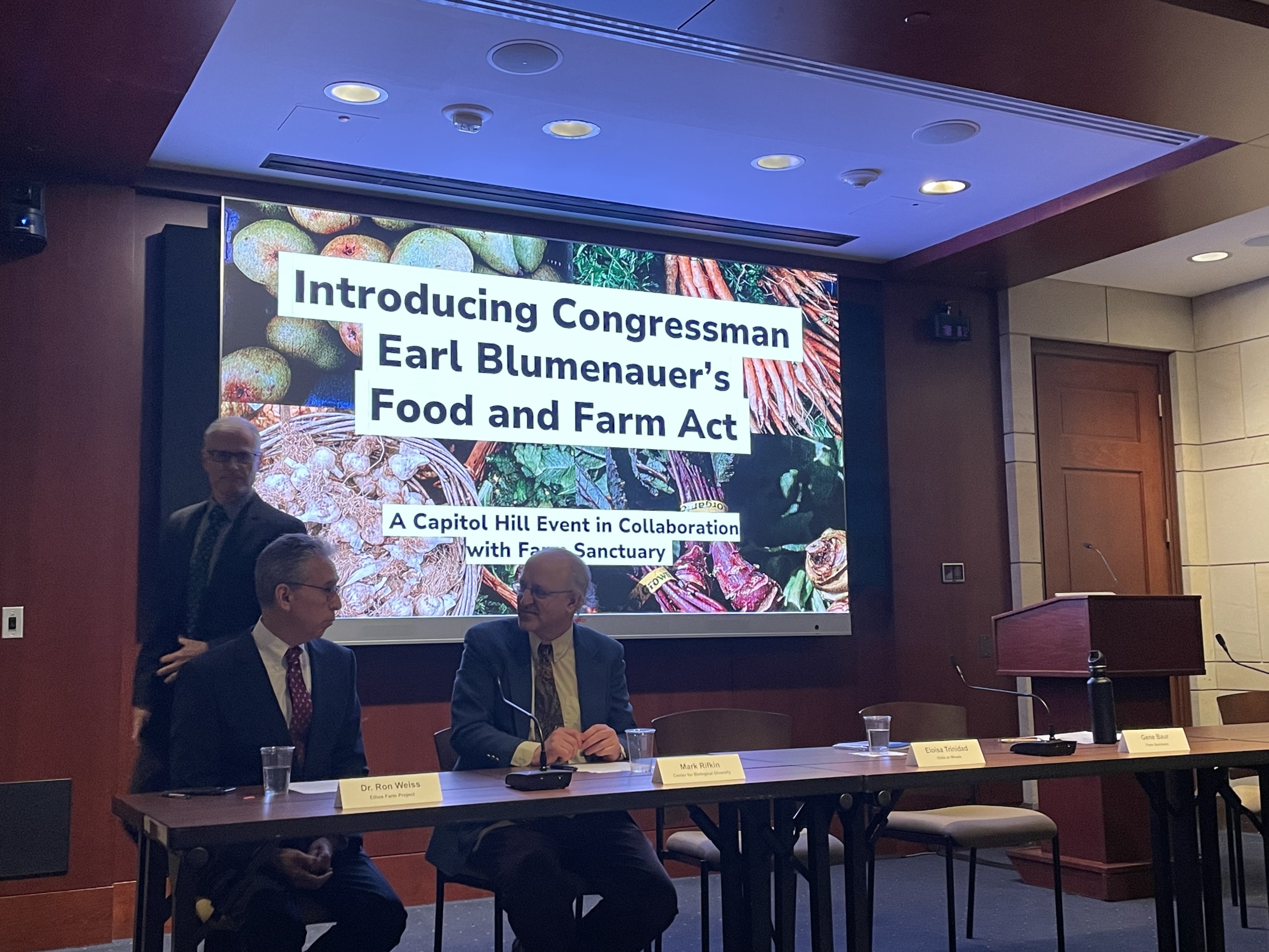 Panelists at Congressman Earl Blumenauer's Food & Farm Act bill introduction