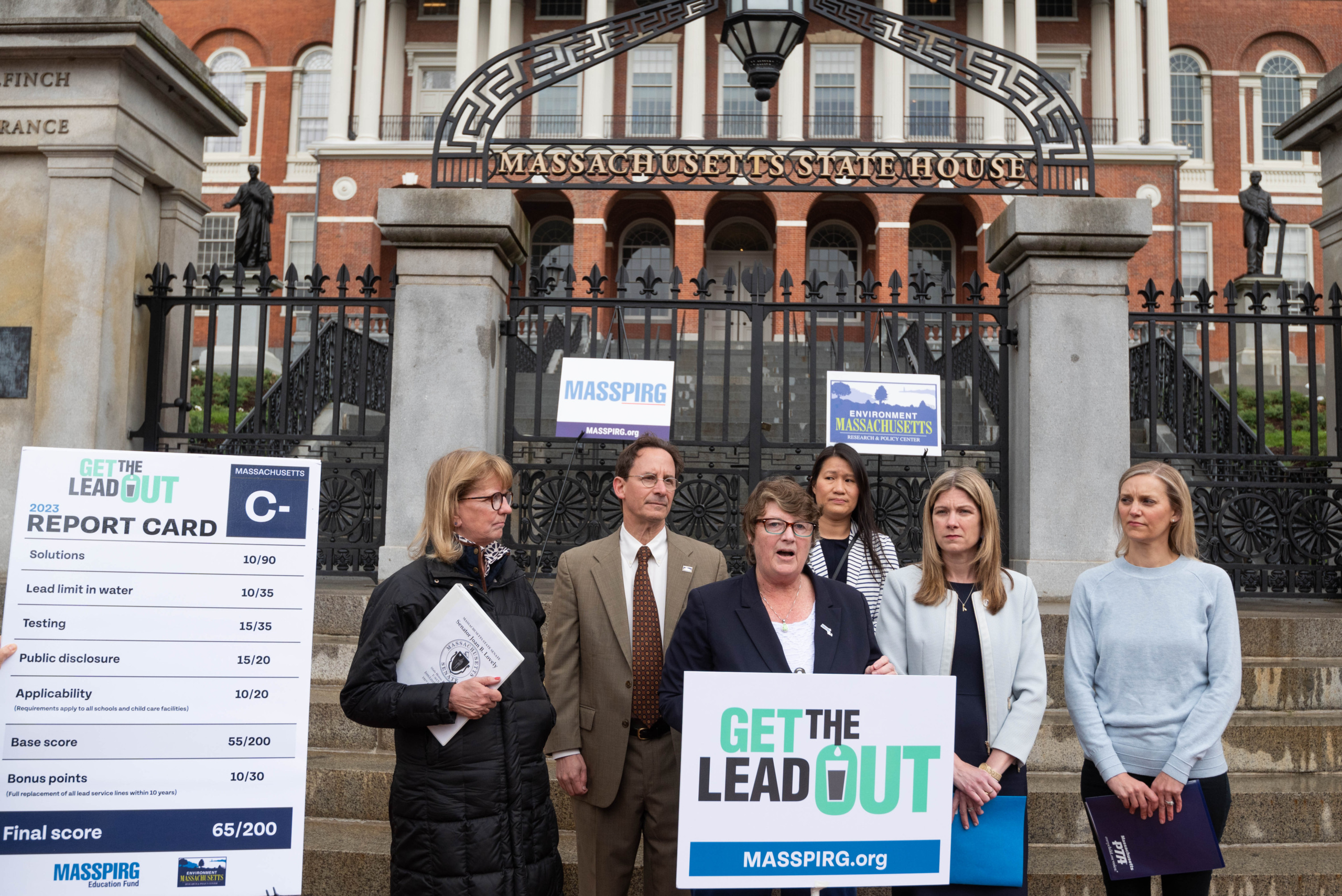 Get the Lead out press event in MA. Deirdre