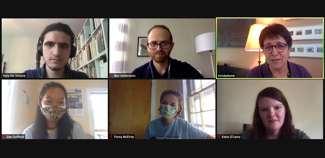 Six individuals in a Zoom meeting grid.