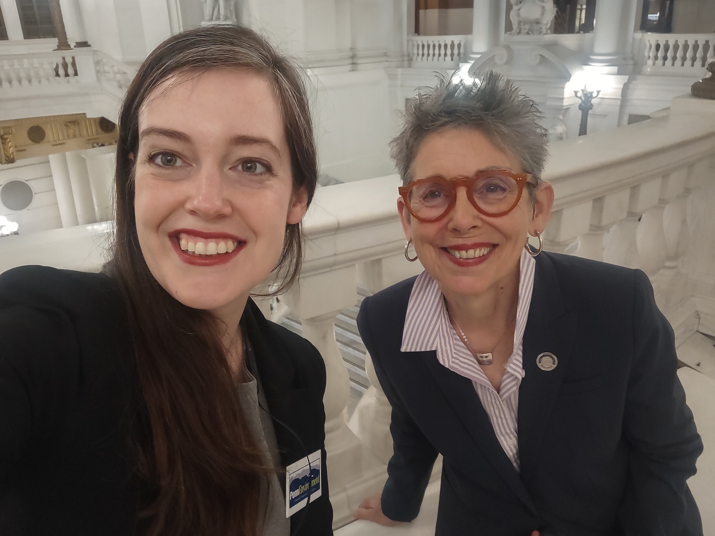 Representative Daley & Stephanie Wein smiling in a selfie in the PA Capitol Rotunda