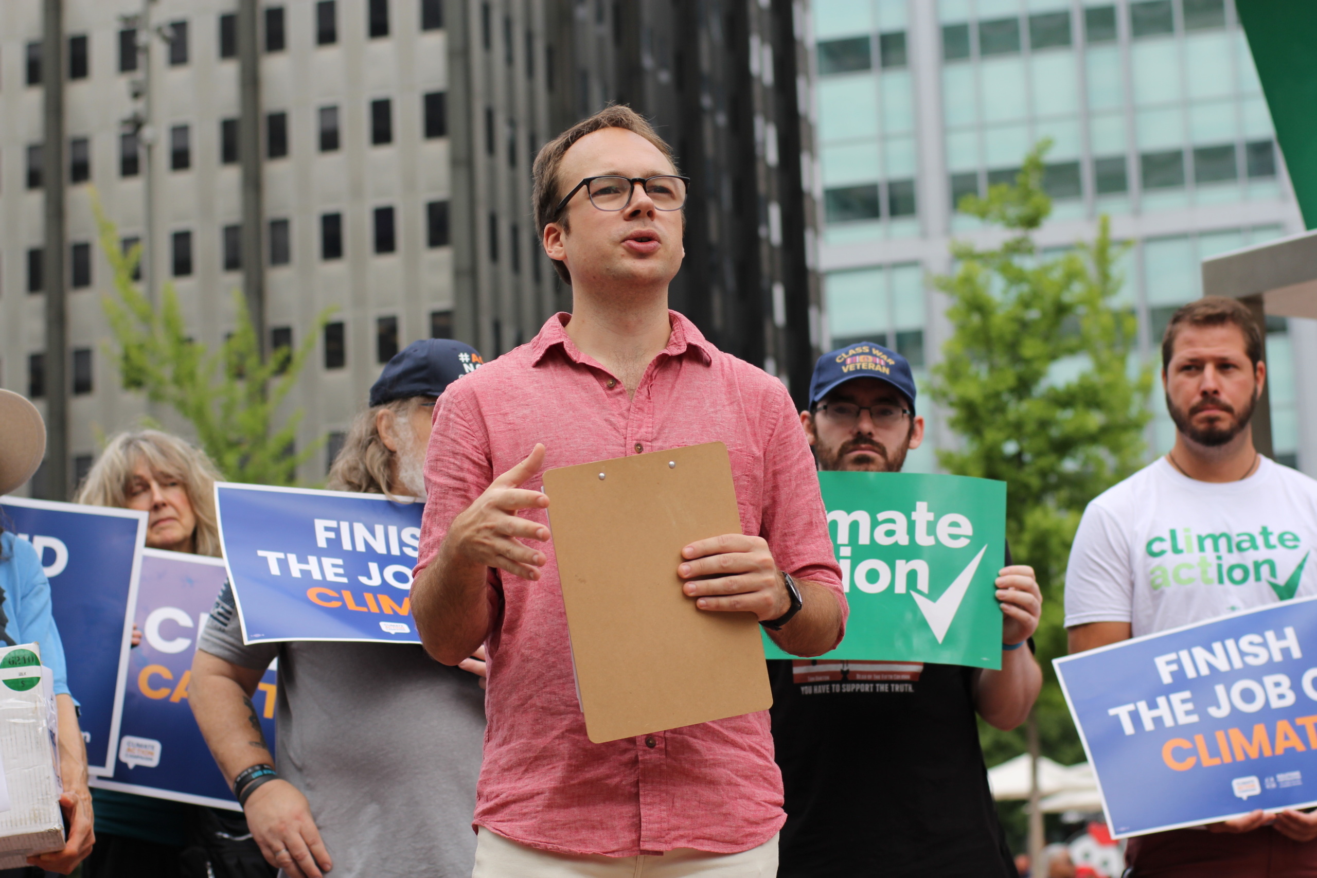 PennEnvironment's Zachary Barber speaks at climate rally