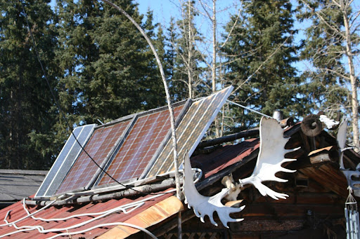 rooftop solar on off grid cabin in Alaska